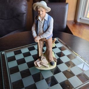 Man with Axe Holding wood Porcelain Figures